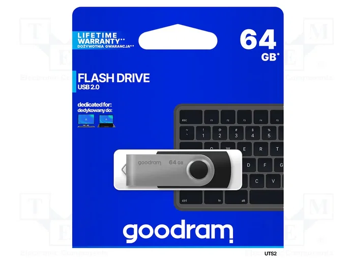 GOODRAM Pendrive 64GB UTS2 USB 2.0 Negro