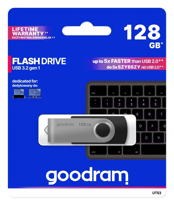 GOODRAM Memoria USB UTS3 128 GB Negro GOODRAM Memoria USB UTS3 128 GB Negro