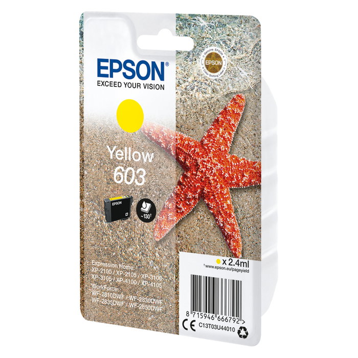Epson Cartucho de Tinta 603 Amarillo C13T03U44010 Epson Cartucho de Tinta 603 Amarillo C13T03U44010
