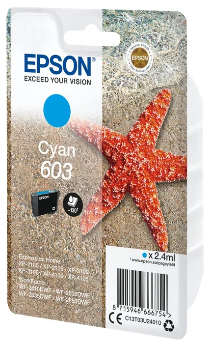Epson Cartucho de Tinta 603 Cian C13T03U24010 Original