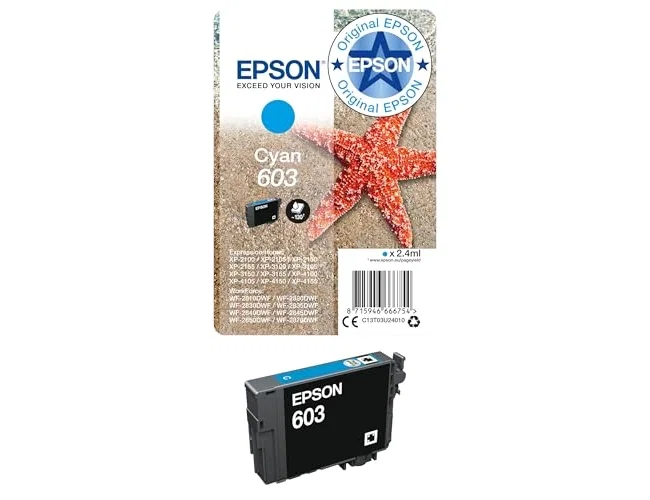 Epson Cartucho de Tinta 603 Cian C13T03U24010 Original