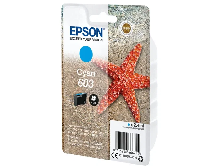 Epson Cartucho de Tinta 603 Cian C13T03U24010 Epson Cartucho de Tinta 603 Cian C13T03U24010