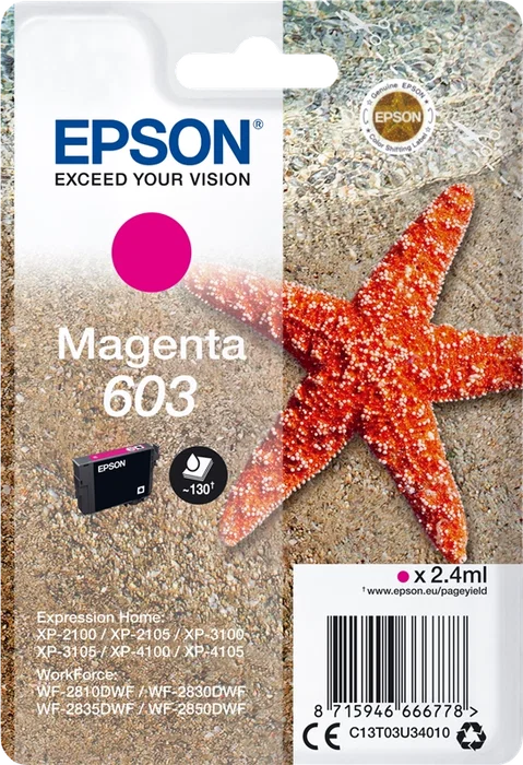 Epson Cartucho de Tinta 603 Magenta C13T03U34010 Epson Cartucho de Tinta 603 Magenta C13T03U34010