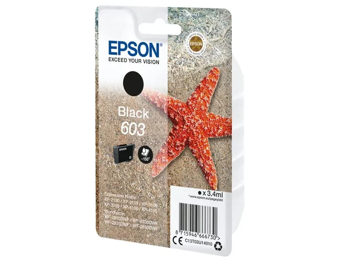 Epson Cartucho de Tinta 603 Negro (C13T03U14010) Rendimiento Estándar Epson Cartucho de Tinta 603 Negro (C13T03U14010) Rendimiento Estándar