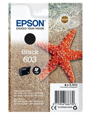 Epson Tinta Negro 603 para Epson XP-2100, XP-3100, XP-4100, WF-2830DWF, WF-2850DWF Epson Tinta Negro 603 para Epson XP-2100, XP-3100, XP-4100, WF-2830DWF, WF-2850DWF