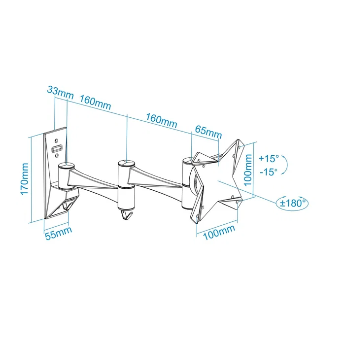 Tooq LP2323TN-B Soporte de Pared Articulado para TV de 10 a 23 pulgadas