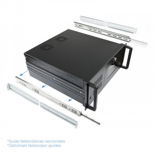 Tooq RACK-406N-USB3 Caja Rack 4U Negro