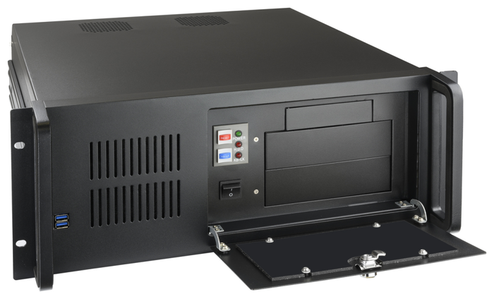 TooQ RACK-406N-USB3 Armario Rack 4U Bastidor de Pared Negro con USB 3.0 para Montaje en Rack de 19"