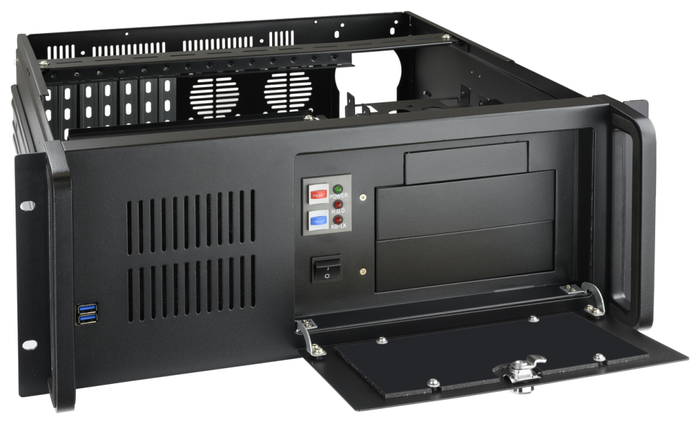 TooQ RACK-406N-USB3 Armario Rack 4U Bastidor de Pared Negro con USB 3.0 para Montaje en Rack de 19"