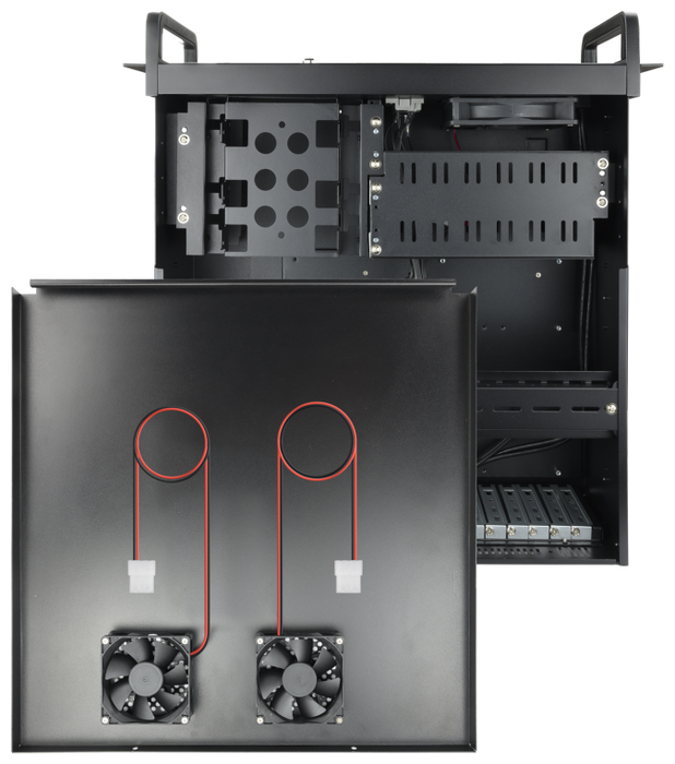 TooQ RACK-406N-USB3 Armario Rack 4U Bastidor de Pared Negro con USB 3.0 para Montaje en Rack de 19"