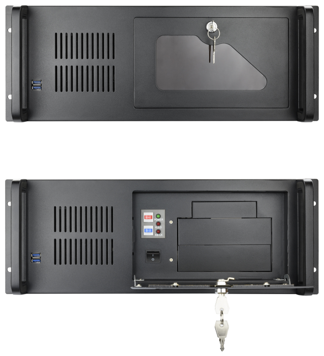 TooQ RACK-406N-USB3 Armario Rack 4U Bastidor de Pared Negro con USB 3.0 para Montaje en Rack de 19"