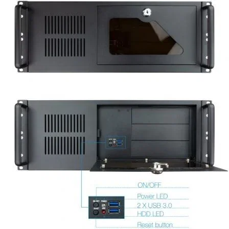 Tooq Caja Rack RACK-406N-USB3 de 4U con 2 x USB 3.0 Frontales para Placas ATX y hasta 7 Ranuras de Expansión