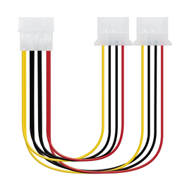 Nanocable Cable Alimentación Molex 4 Pin Macho a 2x Molex 4 Pin Hembra 0.20m