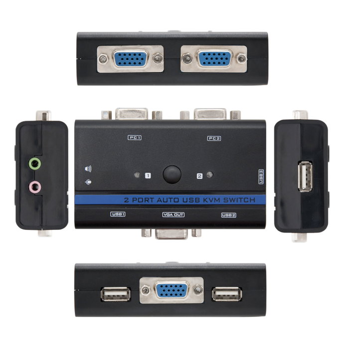 Nanocable KVM Switch VGA USB 1U-2PC Negro Nanocable KVM Switch VGA USB 1U-2PC Negro