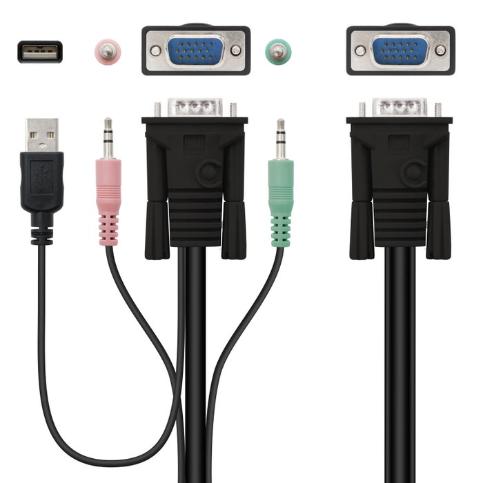 Nanocable KVM Switch VGA USB 1U-2PC Negro Nanocable KVM Switch VGA USB 1U-2PC Negro