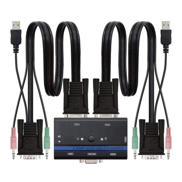Nanocable KVM Switch VGA USB 1U-2PC Negro Nanocable KVM Switch VGA USB 1U-2PC Negro