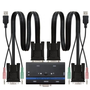 Nanocable 10.12.0001 KVM Switch para 2 PCs CPU: 2x VGA + 2x USB + 4x JACK 3.5 / Consola: 2x USB + VGA + 2x JACK 2.5/ 1.4m