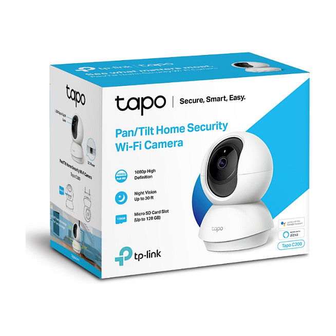 TP-LINK Tapo C200 Cámara de Vigilancia IP WiFi 1080p con Visión Nocturna, Blanca