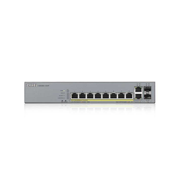 Zyxel GS1350-12HP-EU0101F Switch Gestionado L2 con 12 Puertos y PoE 130W