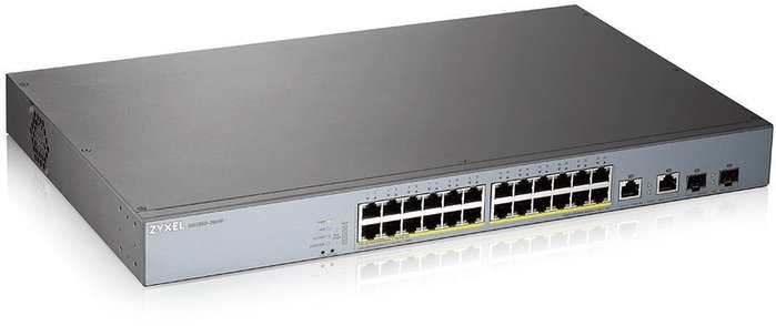 Zyxel GS1350-26HP-EU0101F Switch Gestionado L2 con 24 Puertos PoE+ y 2 Puertos Combo SFP Zyxel GS1350-26HP-EU0101F Switch Gestionado L2 con 24 Puertos PoE+ y 2 Puertos Combo SFP