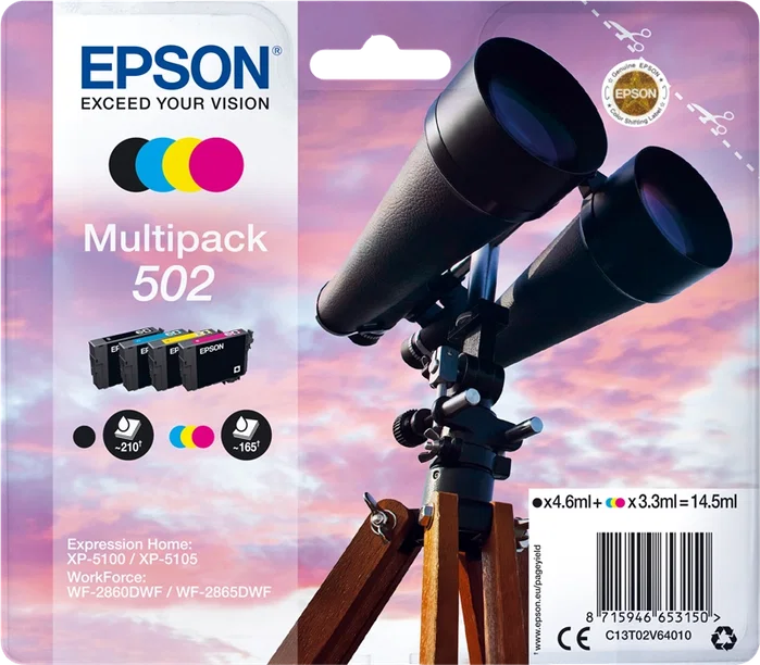 Epson Multipack 502 Original Negro, Cian, Magenta y Amarillo