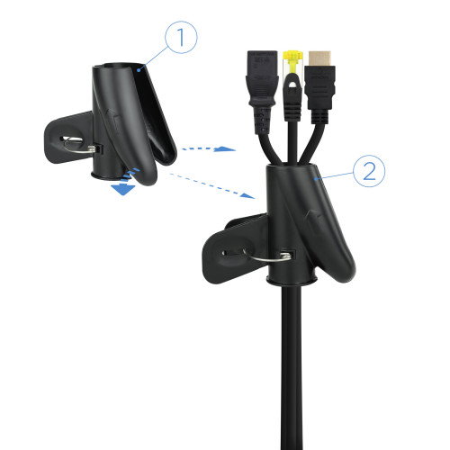 Nanocable Organizador de Cables Flexible 25mm 1m Negro