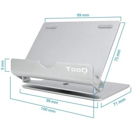 Soporte para móvil o tablet TooQ PH0002-S 90º 360º Plateado