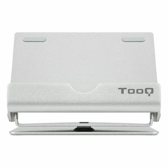 Tooq soporte de sobremesa para tablet hasta 10" - inclinable y giratorio - base antideslizante - plata