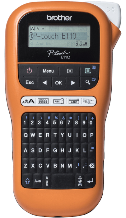 Brother P-TOUCH PT-E110VP Rotuladora Electrónica Profesional Naranja y Negro Brother P-TOUCH PT-E110VP Rotuladora Electrónica Profesional Naranja y Negro