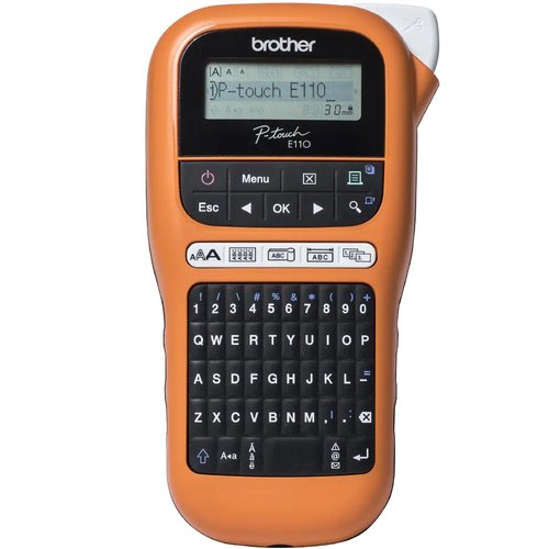 Brother P-TOUCH PT-E110VP Rotuladora Electrónica Profesional Naranja y Negro Brother P-TOUCH PT-E110VP Rotuladora Electrónica Profesional Naranja y Negro