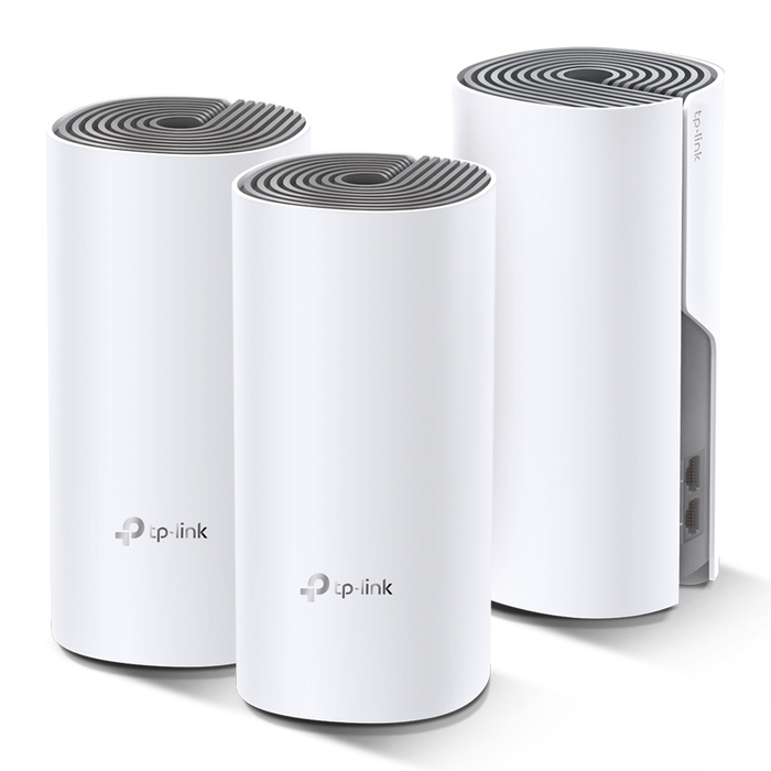TP-Link Deco E4 Mesh-WLAN System (3-Pack) 3 Nodos, Paquete de 3, Blanco - AC1200, Fácil Configuración TP-Link Deco E4 Mesh-WLAN System (3-Pack) 3 Nodos, Paquete de 3, Blanco - AC1200, Fácil Configuración