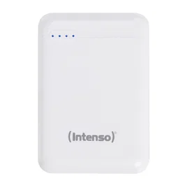Intenso XS10000 Power Bank 10000 mAh Portátil con Pantalla LED, USB-C y Cable Incluido, Color Blanco Slim