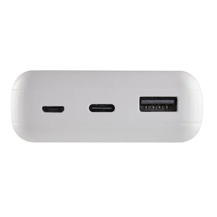 Intenso XS10000 Power Bank 10000 mAh Portátil con Pantalla LED, USB-C y Cable Incluido, Color Blanco Slim