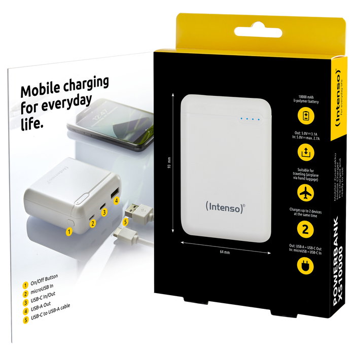 Intenso Powerbank XS10000 10000 mAh Blanco Intenso Powerbank XS10000 10000 mAh Blanco