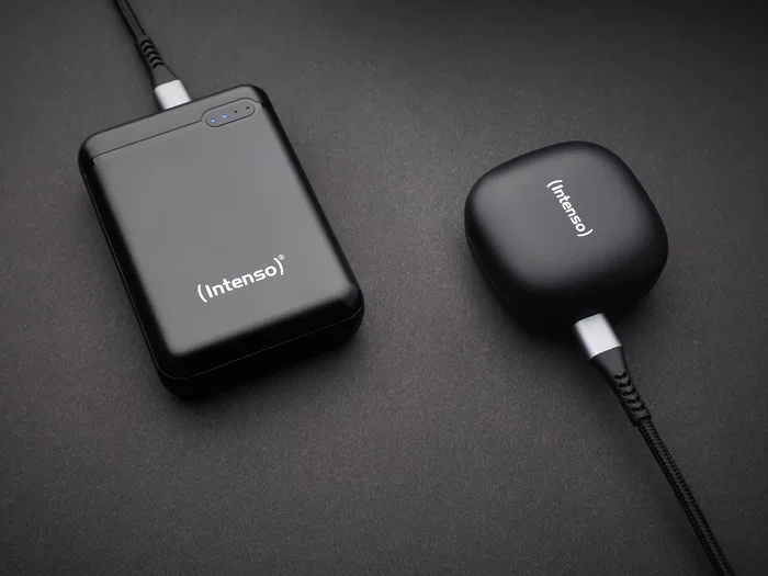 Intenso 7313530 Powerbank 10000 mAh Slim Negro Batería Externa con Pantalla LED y USB Tipo C