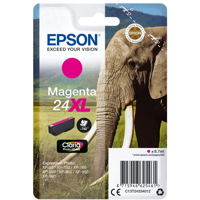 Epson Claria Photo HD Magenta 24XL C13T24334012, Alto Rendimiento (XL) inevitable