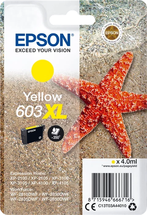 Epson Cartucho de Tinta 603XL Amarillo C13T03A44010 Epson Cartucho de Tinta 603XL Amarillo C13T03A44010