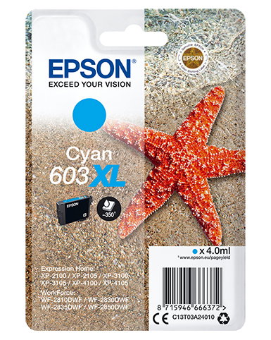 Epson Cartucho de Tinta 603XL Cian C13T03A24010 Epson Cartucho de Tinta 603XL Cian C13T03A24010