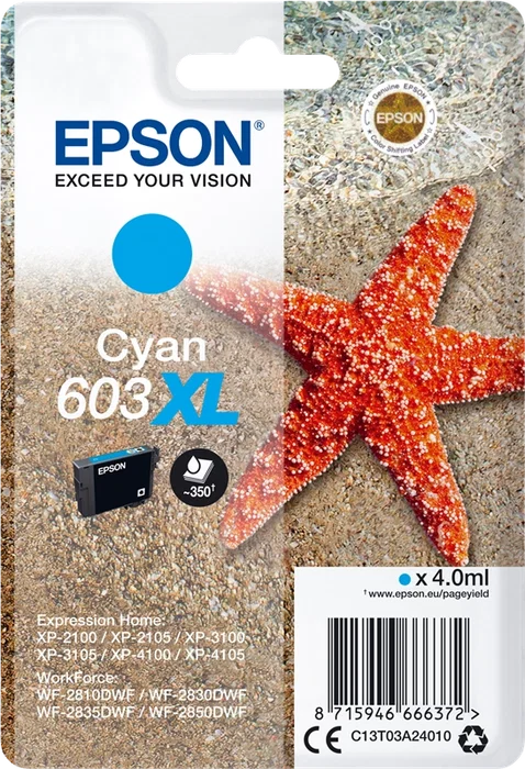Epson Cartucho de Tinta 603XL Cian C13T03A24010 Epson Cartucho de Tinta 603XL Cian C13T03A24010