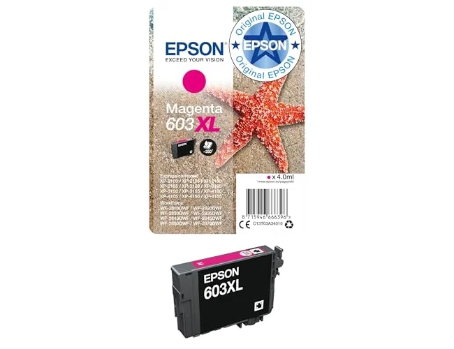 Epson Cartucho de Tinta 603XL Magenta C13T03A34010 alto rendimiento