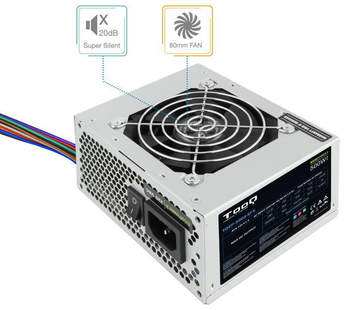 TOOQ Ecopower II 500W SFX Plata