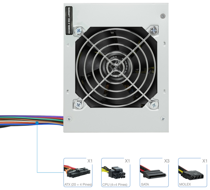 TOOQ Ecopower II 500W SFX Plata