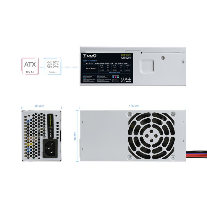 TOOQ Ecopower II 500W TFX Plata