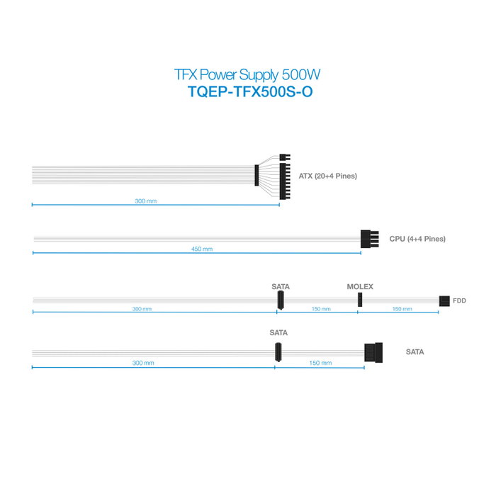 TOOQ Ecopower II 500W TFX Plata