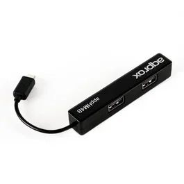 Approx Hub OTG Android 4 Puertos USB 2.0 - Adaptador de Micro USB a USB Negro