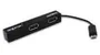 Approx APPHM4B Hub USB para Android - Hub OTG Micro USB a USB 2.0 con 4 Puertos, Velocidad 480 Mbit/s, Negro