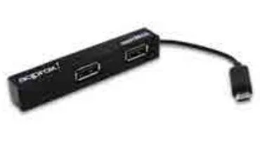 Approx APPHM4B Hub USB para Android - Hub OTG Micro USB a USB 2.0 con 4 Puertos, Velocidad 480 Mbit/s, Negro