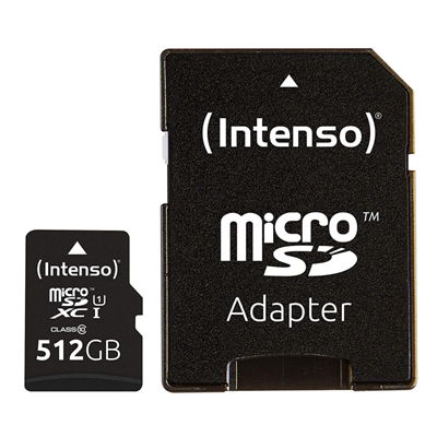 Intenso 3423493 Tarjeta Memoria Micro SDXC UHS-I Premium 512GB Clase 10 con Adaptador Intenso 3423493 Tarjeta Memoria Micro SDXC UHS-I Premium 512GB Clase 10 con Adaptador