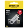 Intenso Memoria USB Basic Line 64 GB USB 2.0 Negro y Plata