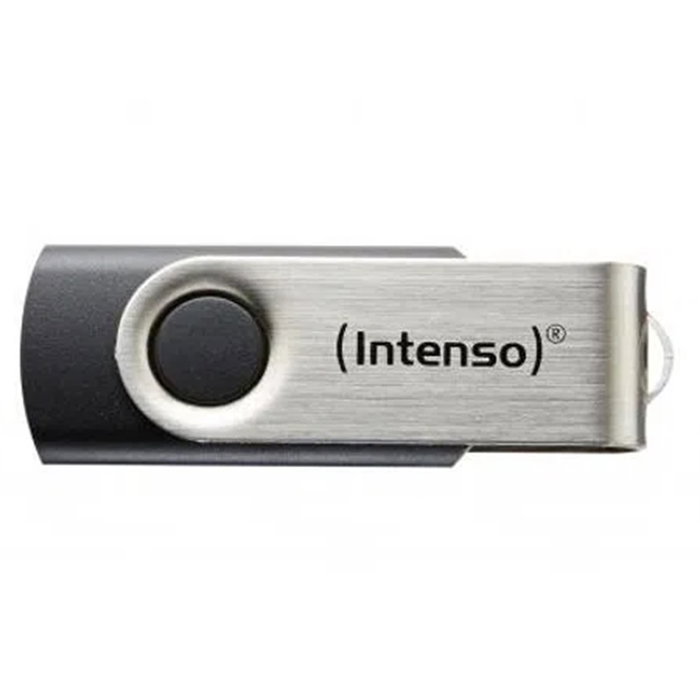 Intenso Basic 3503490 Memoria USB 2.0, 64 GB, Negro y Plata, Lectura hasta 28 MB/s